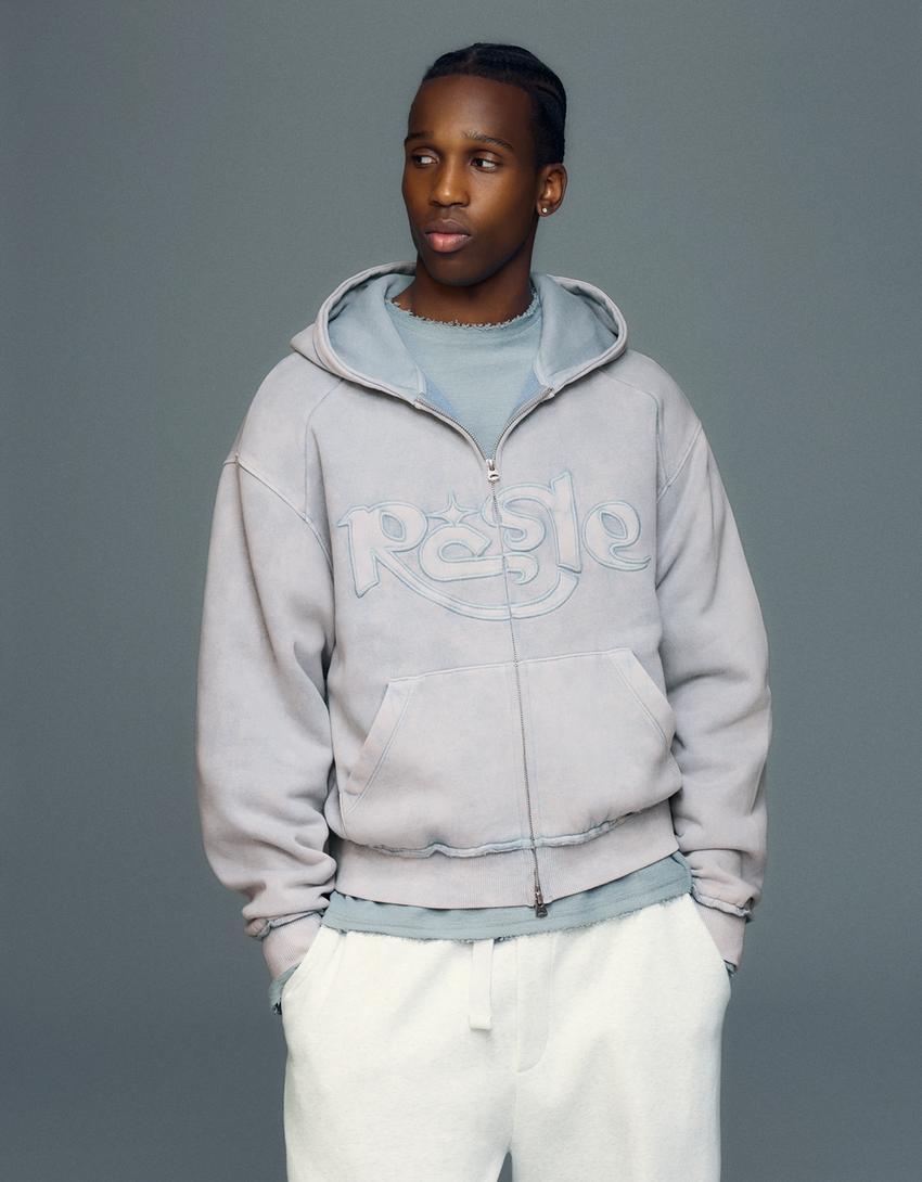 SWEAT ZIPPÉ À CAPUCHE BRODÉ