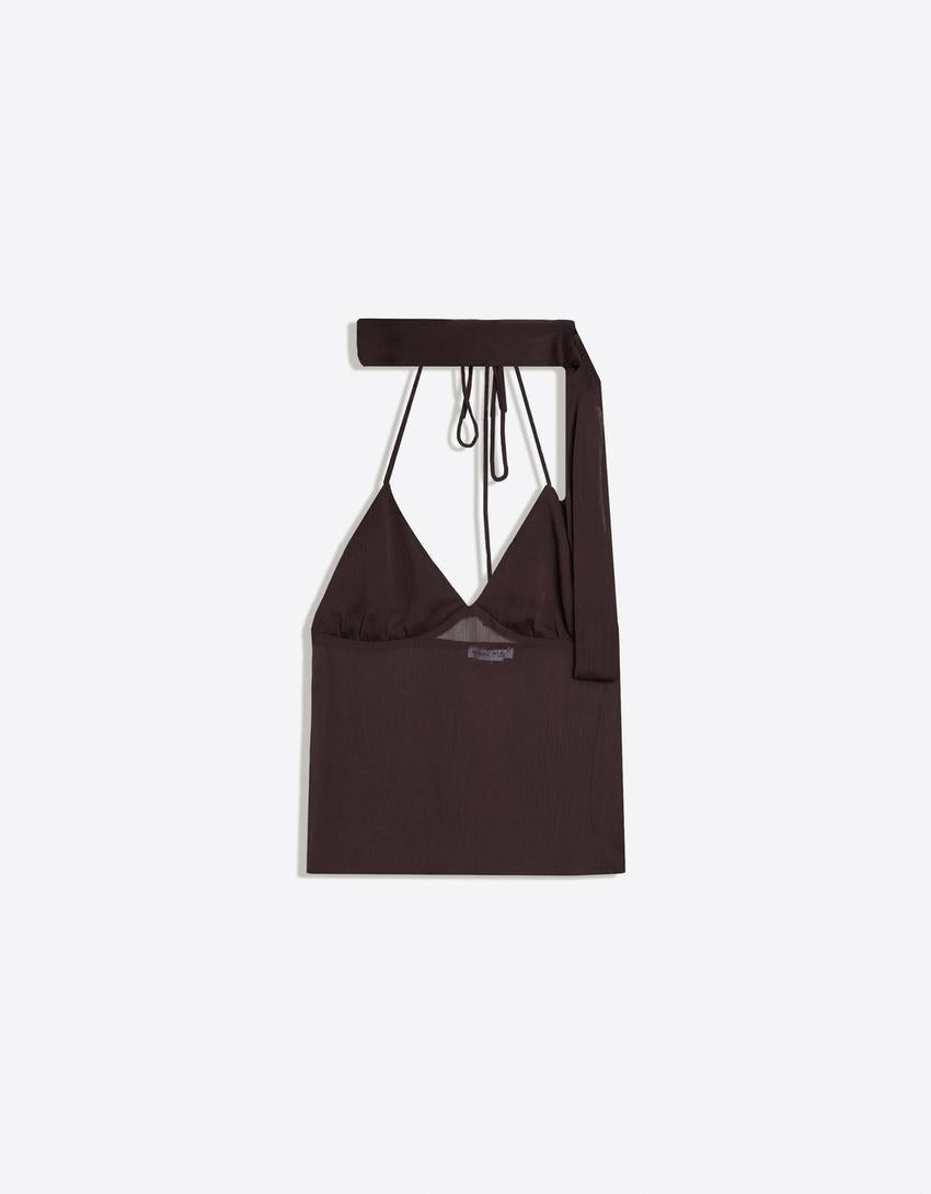 TOP À BRETELLES AVEC FOULARD