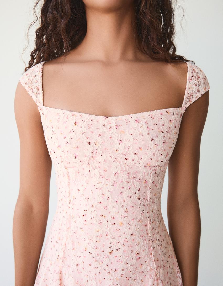 Mini Robe En Dentelle Imprimée