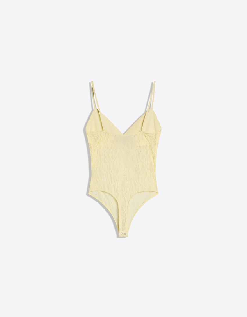 BODY DENTELLE À BRETELLES