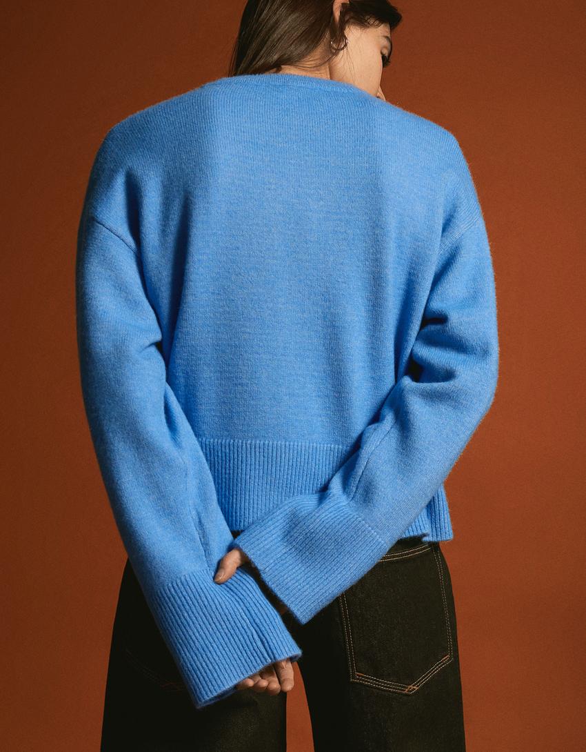 Pull Oversize À Ourlet Côtelé