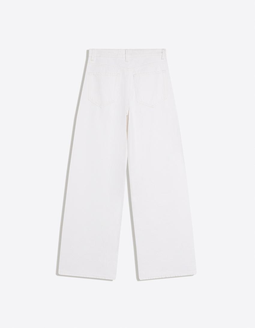 Jeans Wide Leg Taille Moyenne