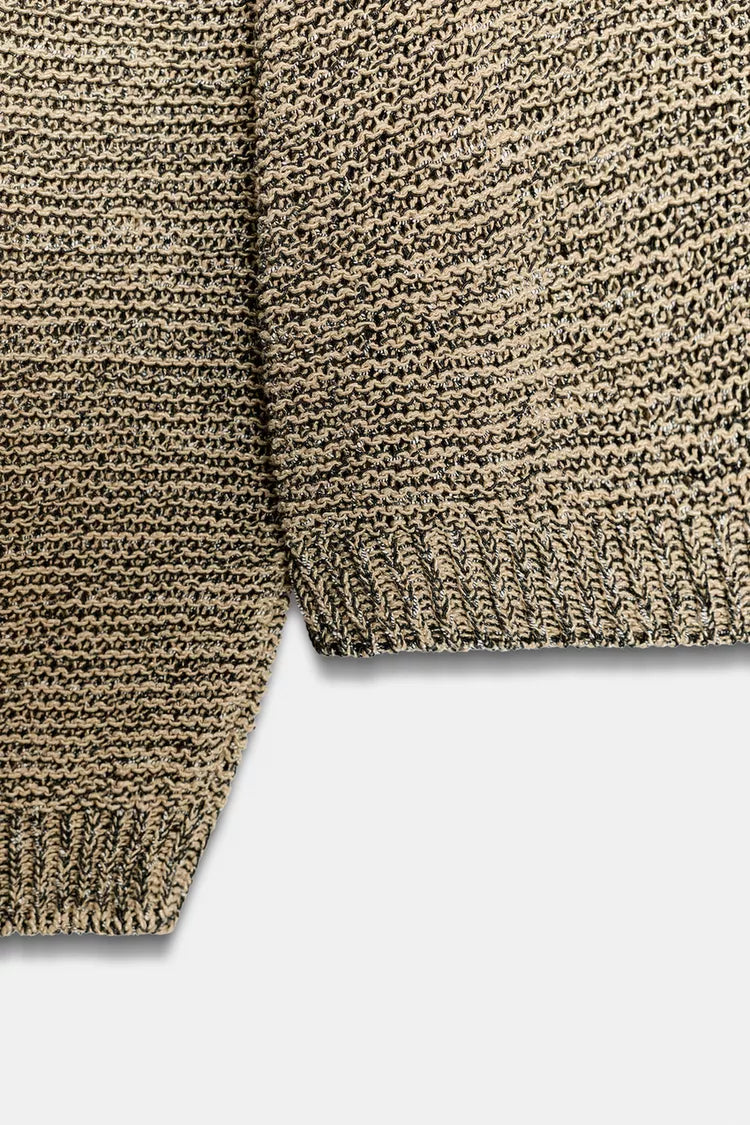 Pull En Maille Avec Fil Métallisé