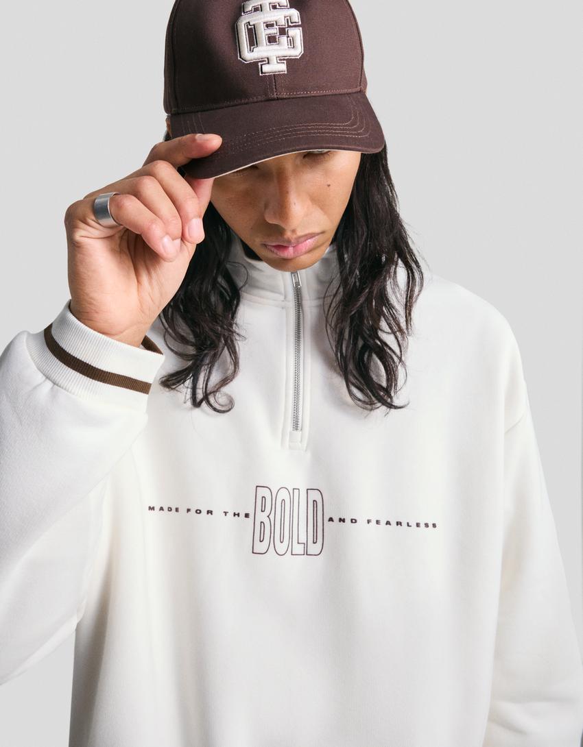 SWEAT À COL ZIPPÉ IMPRIMÉ