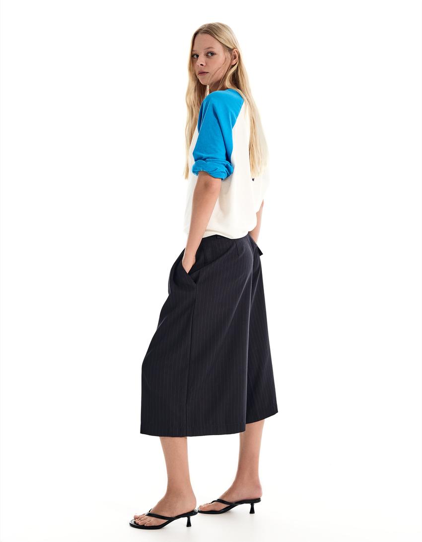 BERMUDA JUPE-CULOTTE RAYÉE