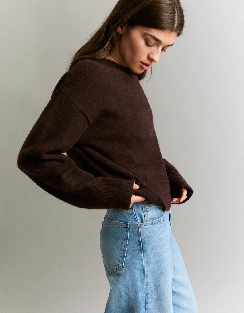 Pull Oversize À Ourlet Côtelé