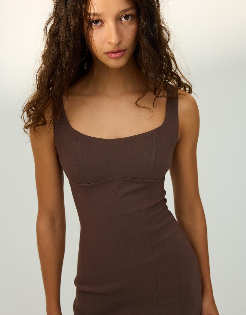 Robe Midi À Bretelles En Bengalienne