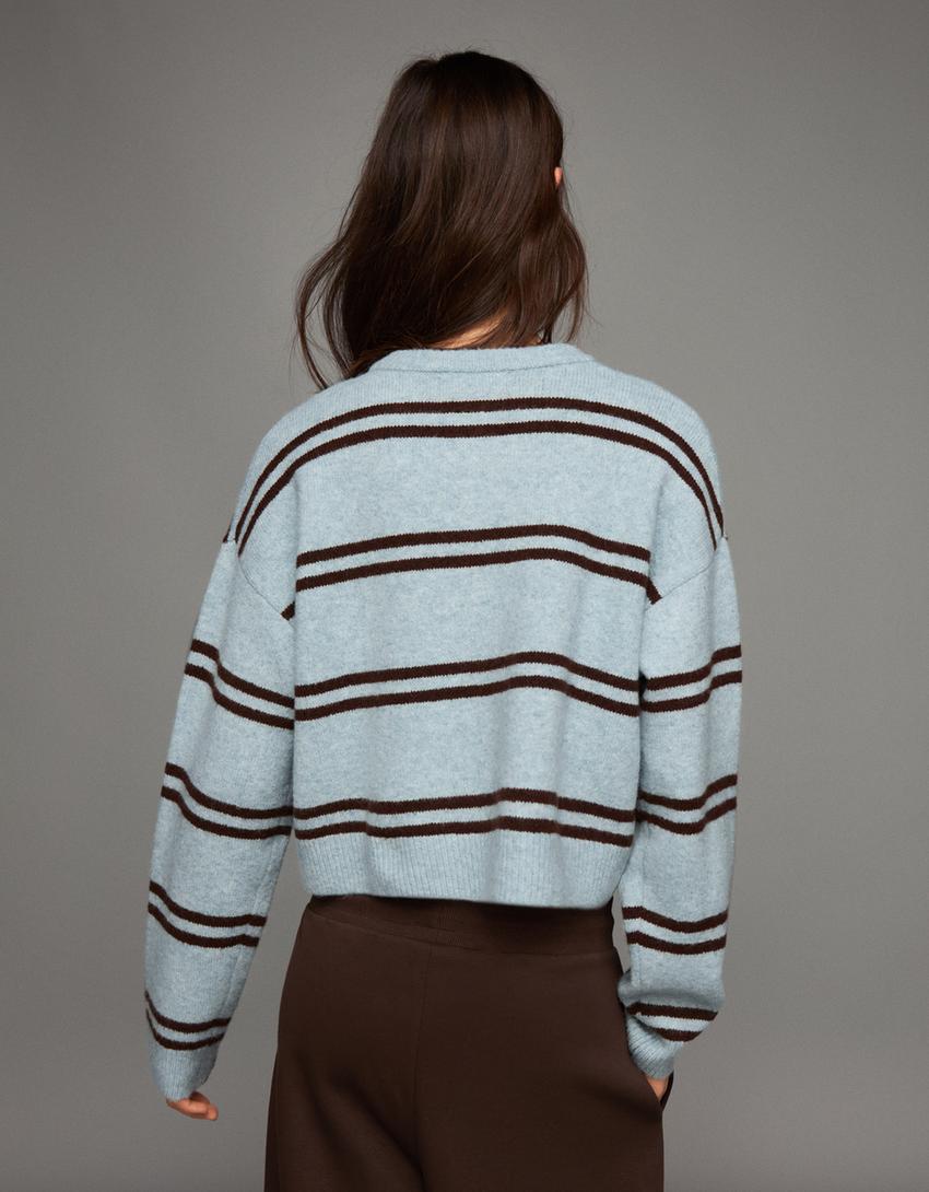 Gilet À Boutons Rayé