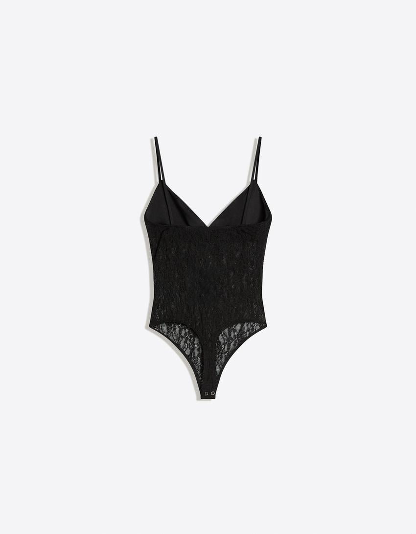 BODY DENTELLE À BRETELLES