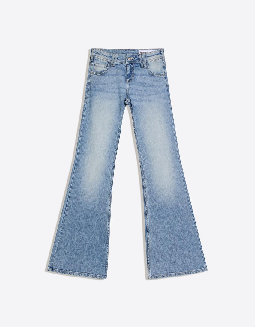 Jeans Flare Taille Basse Brodé