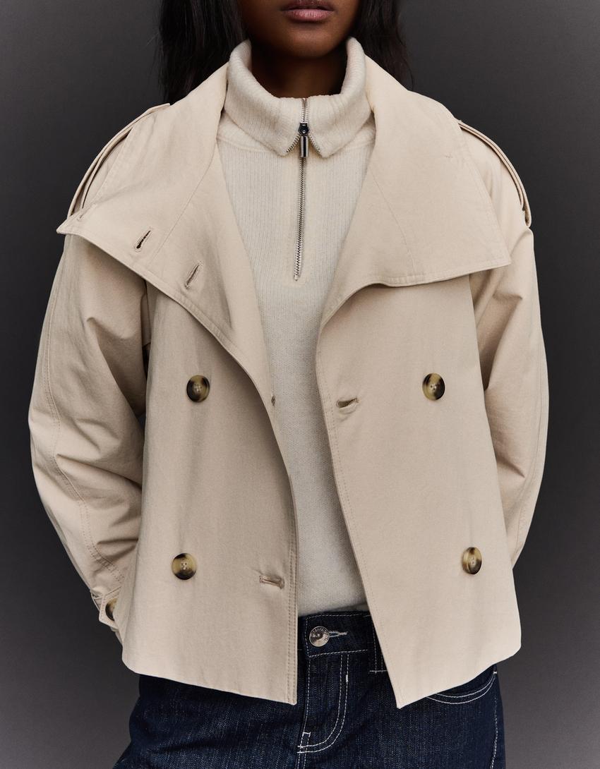 Trench-Coat Col Cheminée