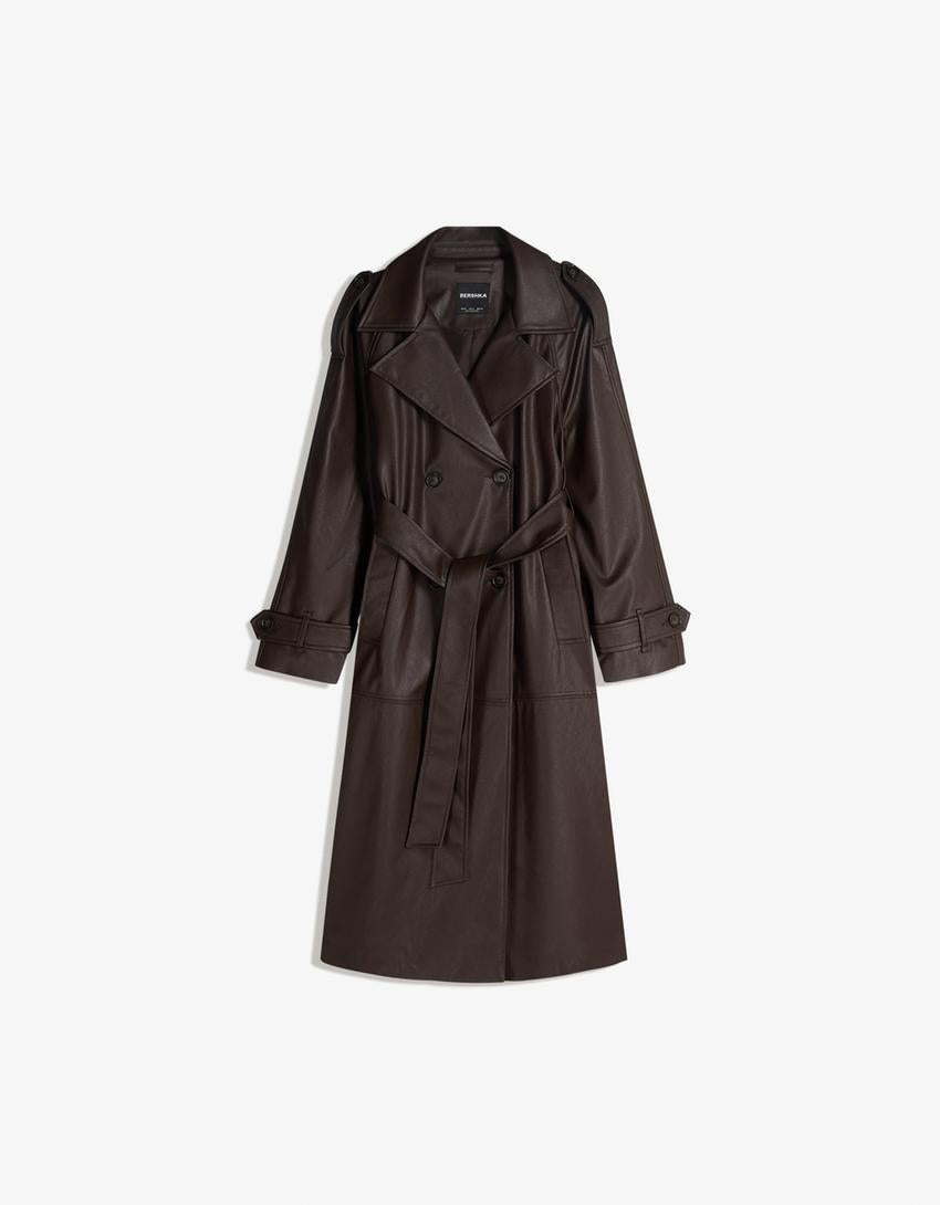 Trench-Coat En Similicuir