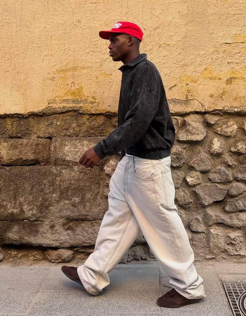 SWEAT À COL POLO OVERSIZE