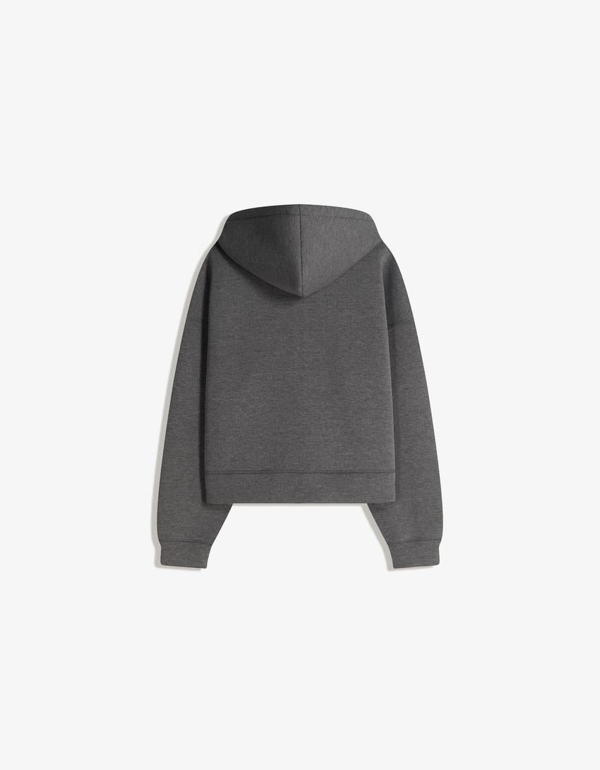 SWEAT ZIPPÉ OVERSIZE EFFET NÉOPRÈNE