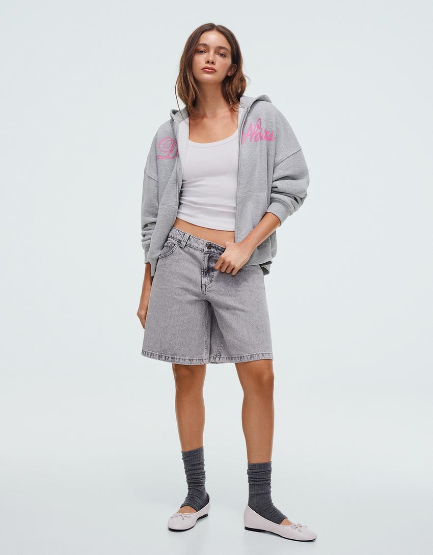 SWEAT OVERSIZE ZIPPÉ À CAPUCHE IMPRIMÉ