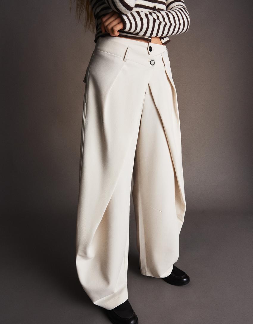 PANTALON BARREL À PLIS