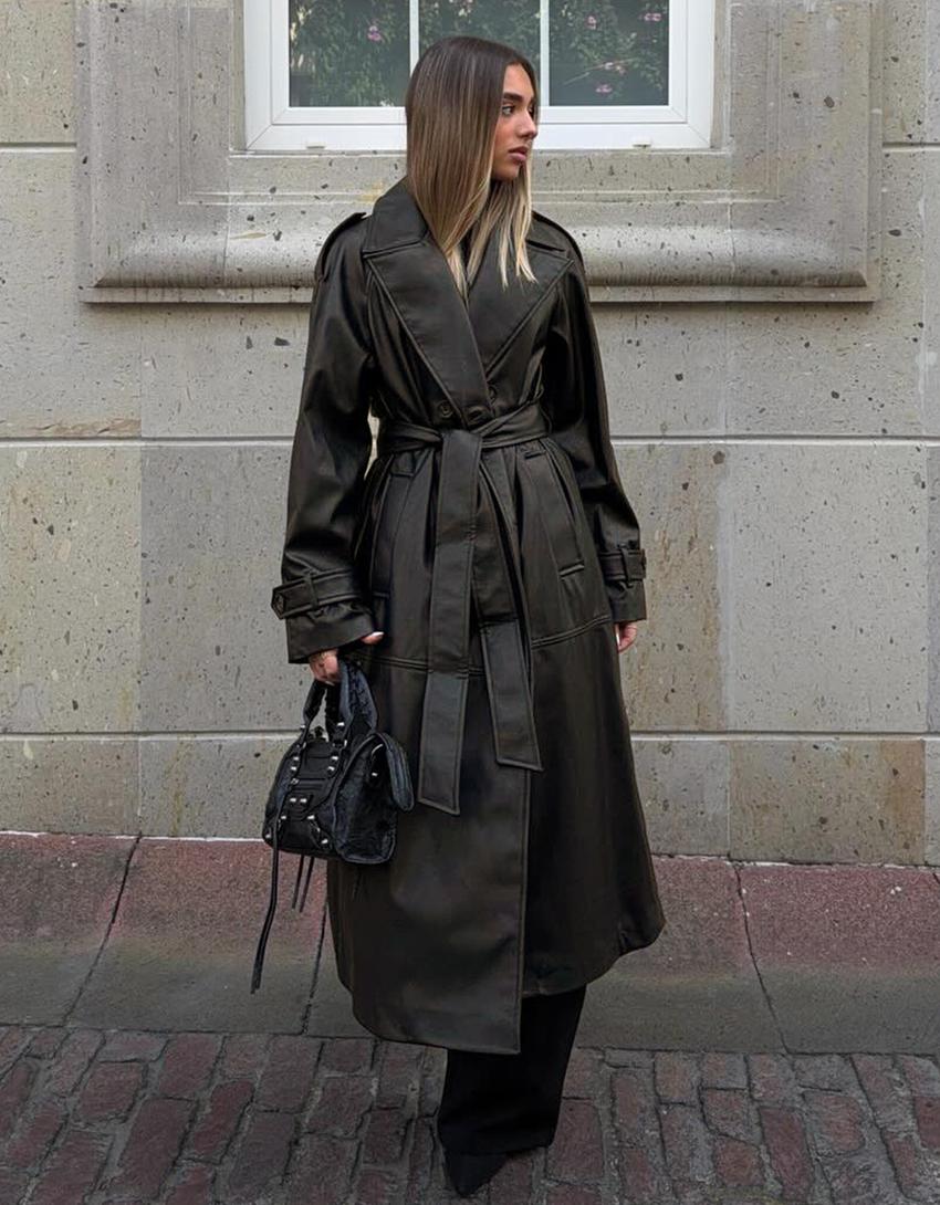 Trench-Coat En Similicuir