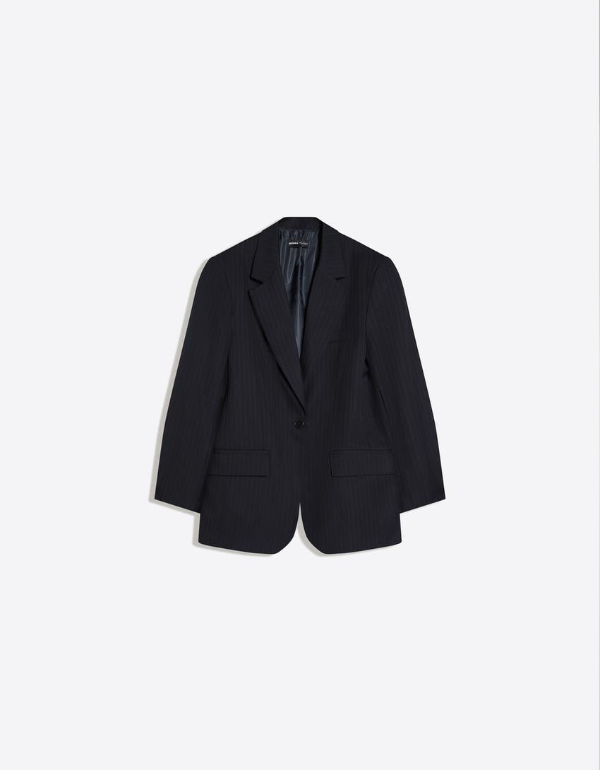 Blazer Croisée À Rayures