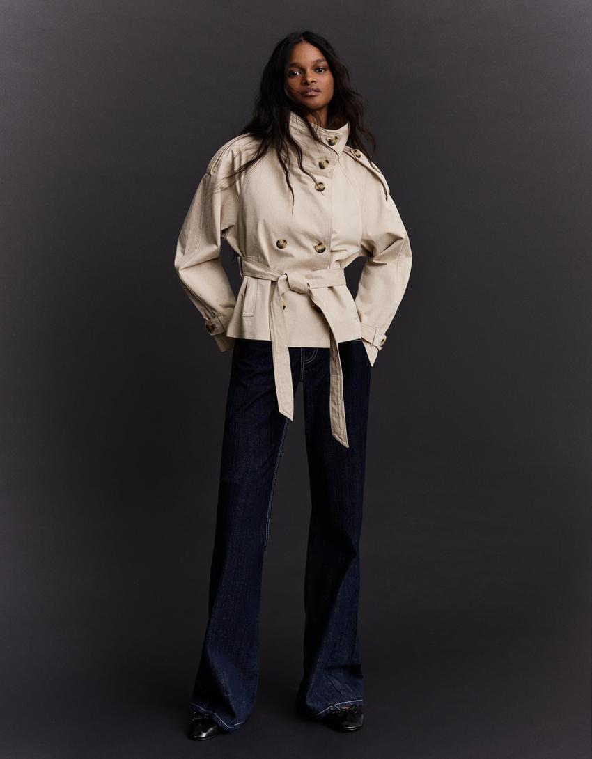 Trench-Coat Col Cheminée