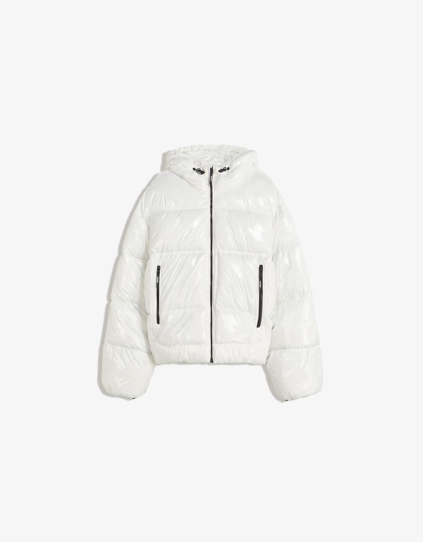 BLOUSON BOUFFANT À CAPUCHE