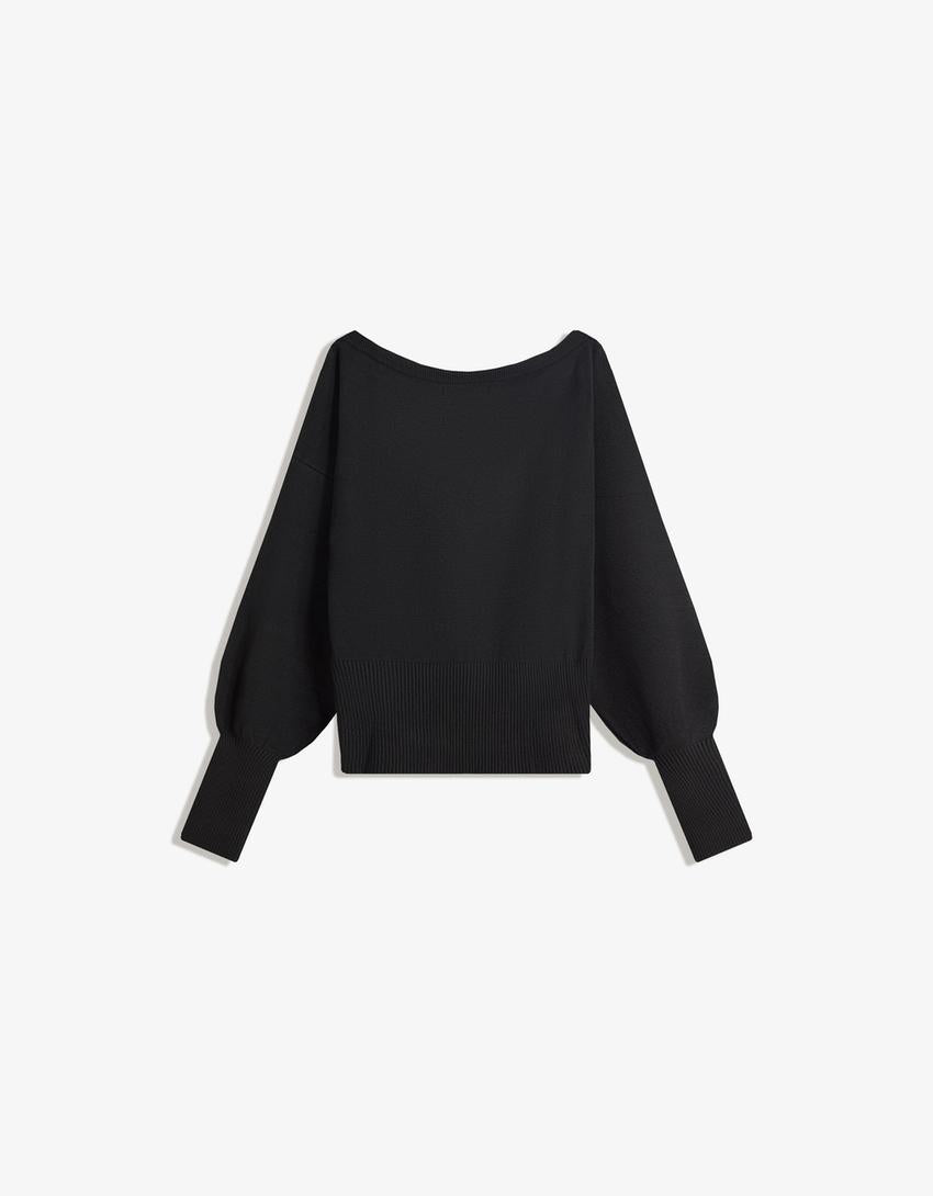 Pull Asymétrique À Ourlet Côtelé