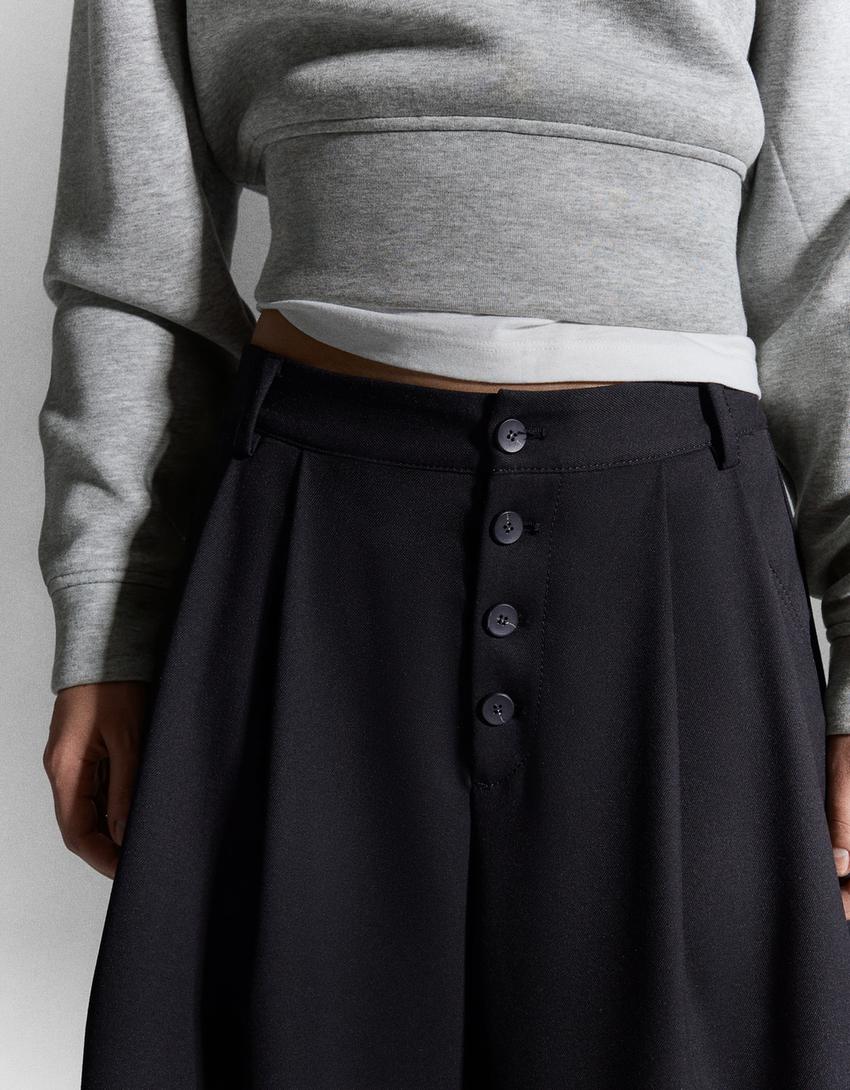BERMUDA JUPE-CULOTTE RAYÉE