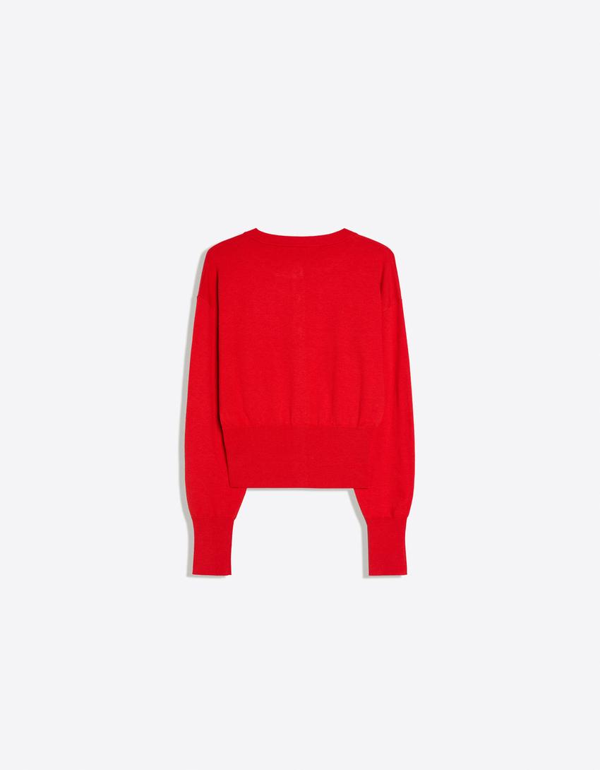 Gilet Col Rond Boutons Rayures