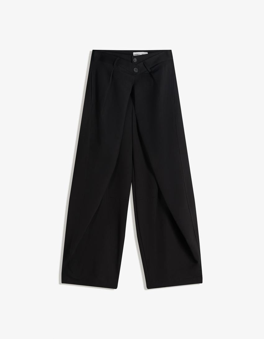 PANTALON BARREL À PLIS