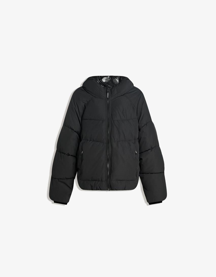 BLOUSON BOUFFANT À CAPUCHE