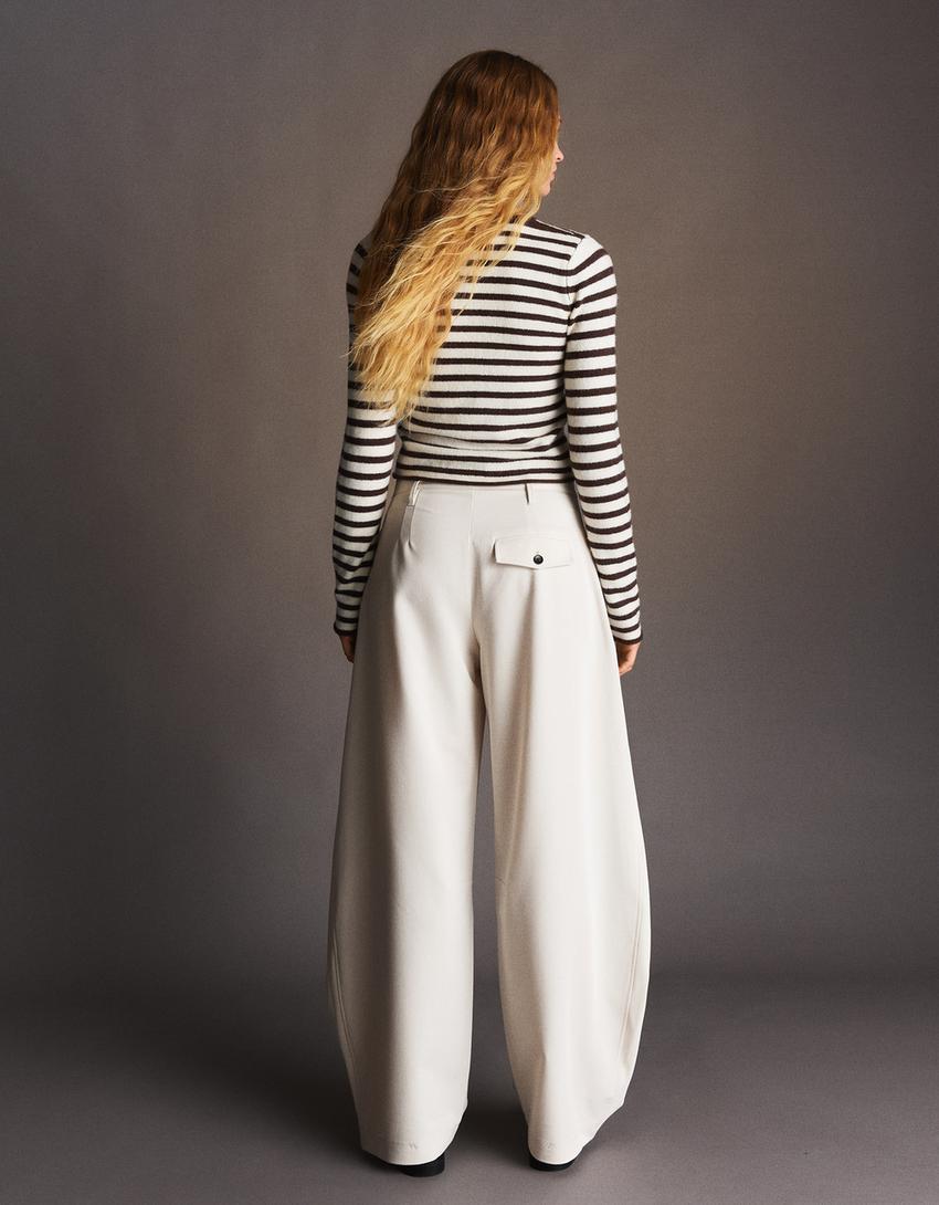 PANTALON BARREL À PLIS