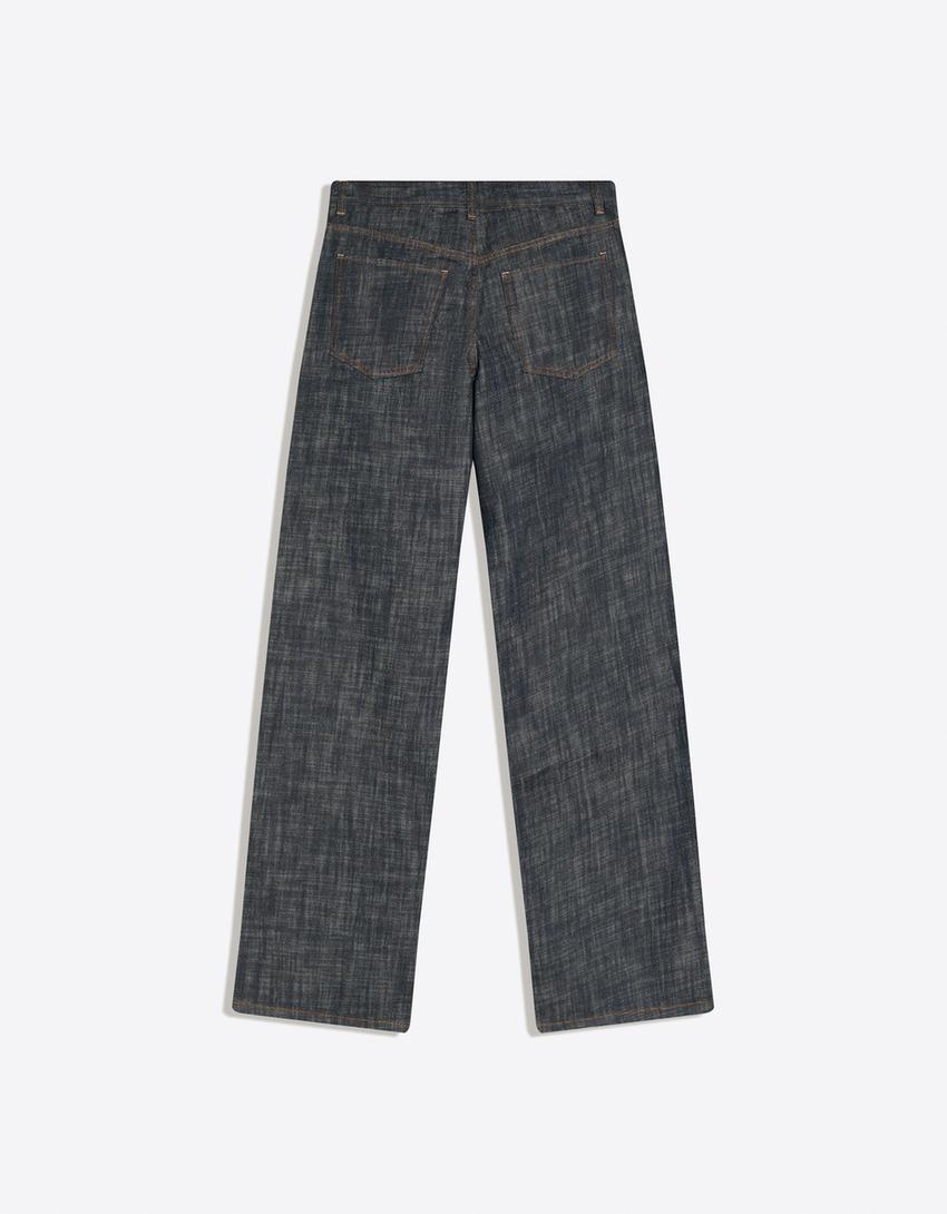 Jeans Boyfriend Taille Basse Texturé