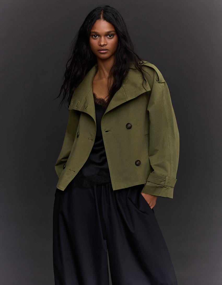 Trench-Coat Col Cheminée