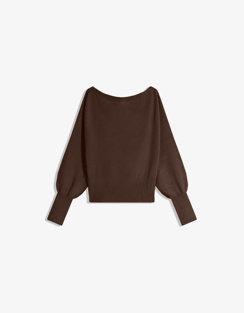 Pull Asymétrique À Ourlet Côtelé