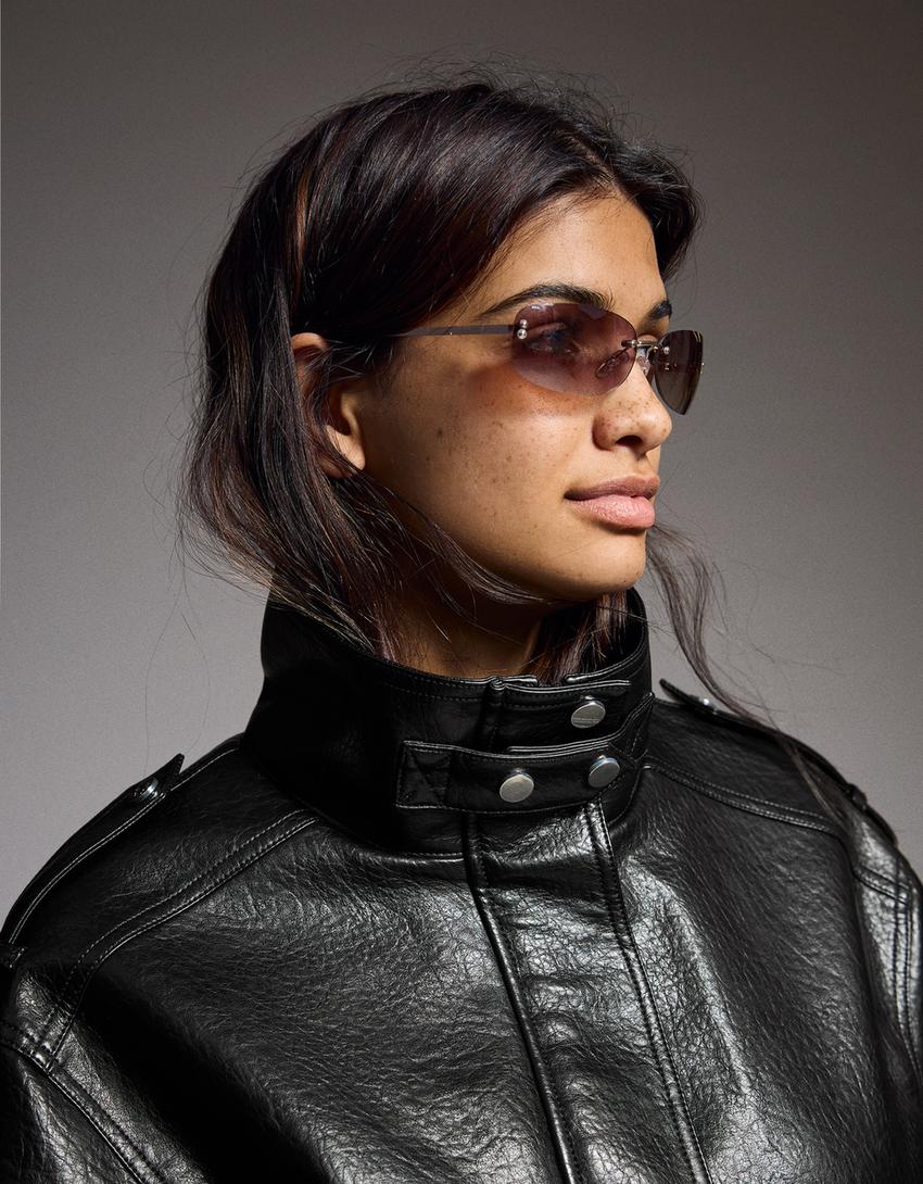 Blouson Similicuir Col Cheminée