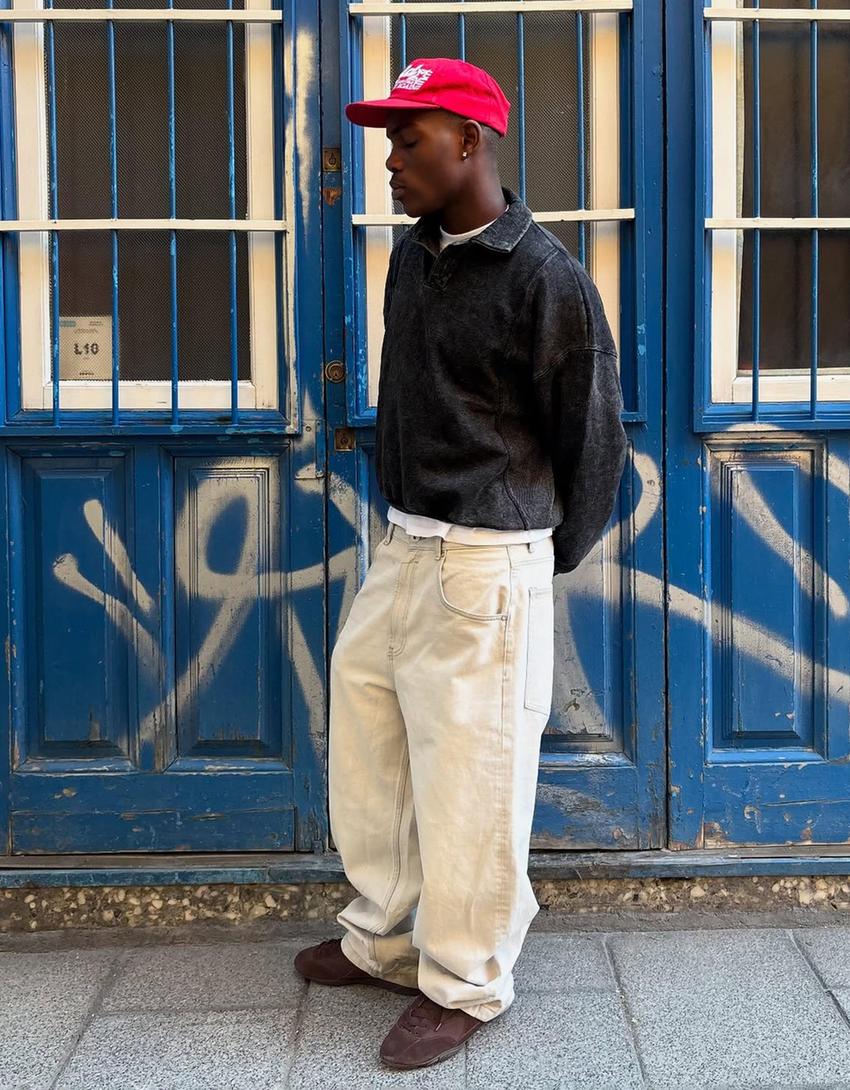 SWEAT À COL POLO OVERSIZE