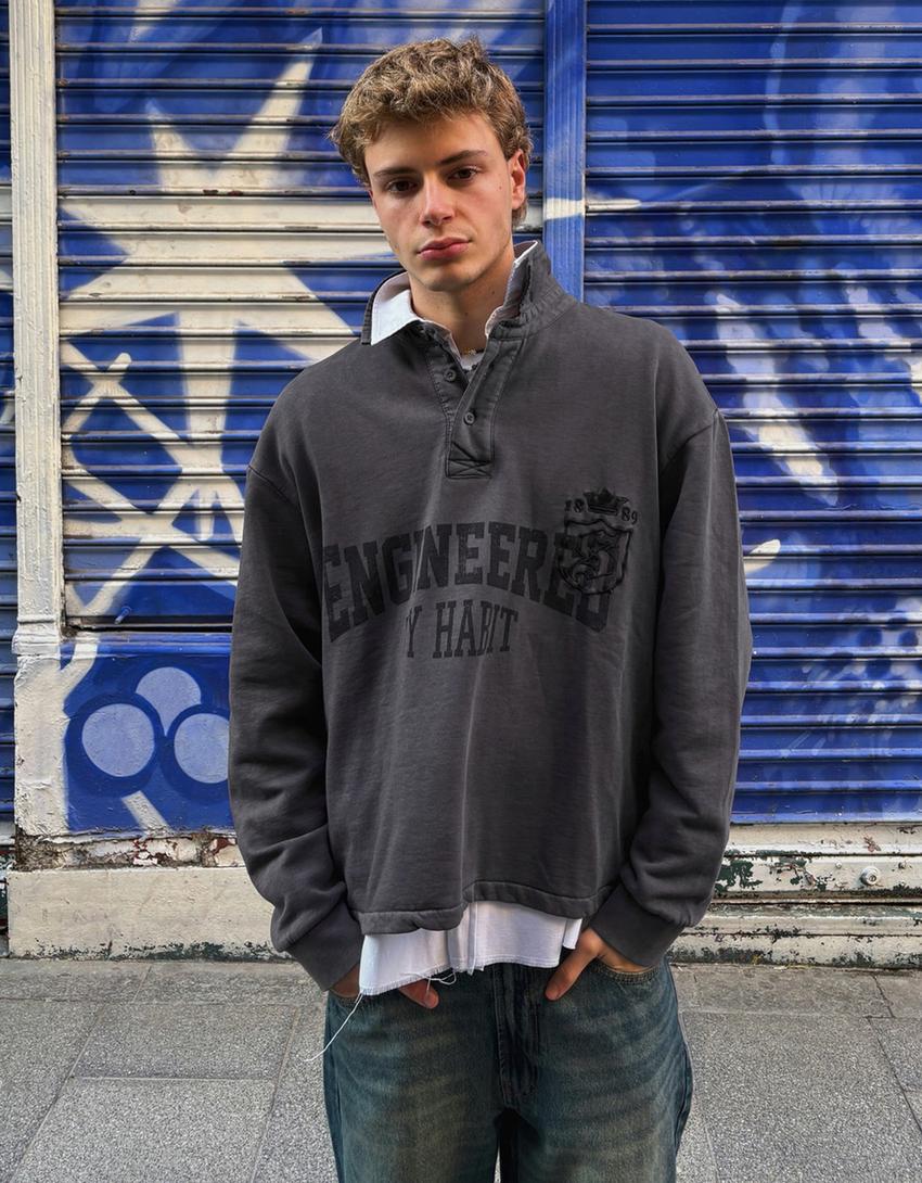 Pull col Polo Imprimé