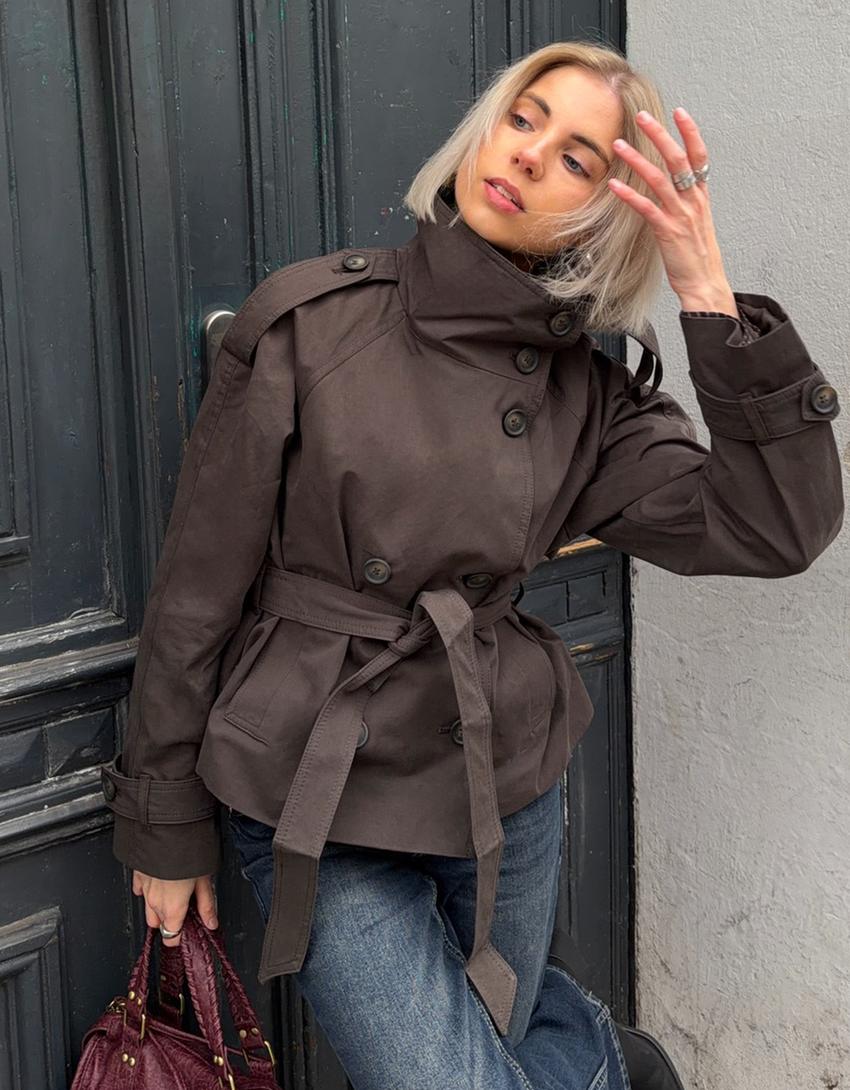 Trench-Coat Col Cheminée