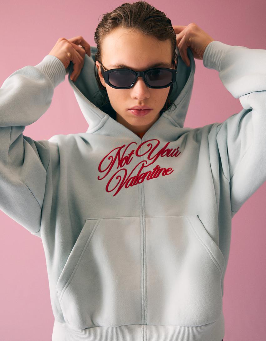 Sweat à Capuche Cropped Imprimé