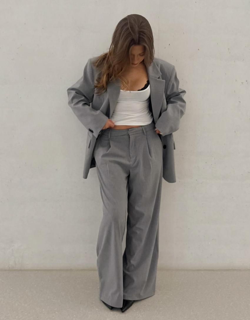 Pantalon Volume Double Tissu