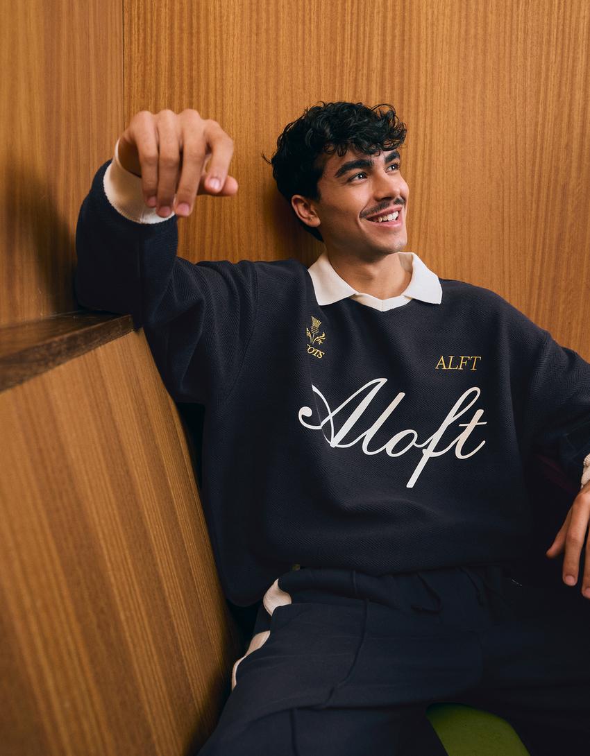 Polo Manches Longues Boxy Fit Imprimé
