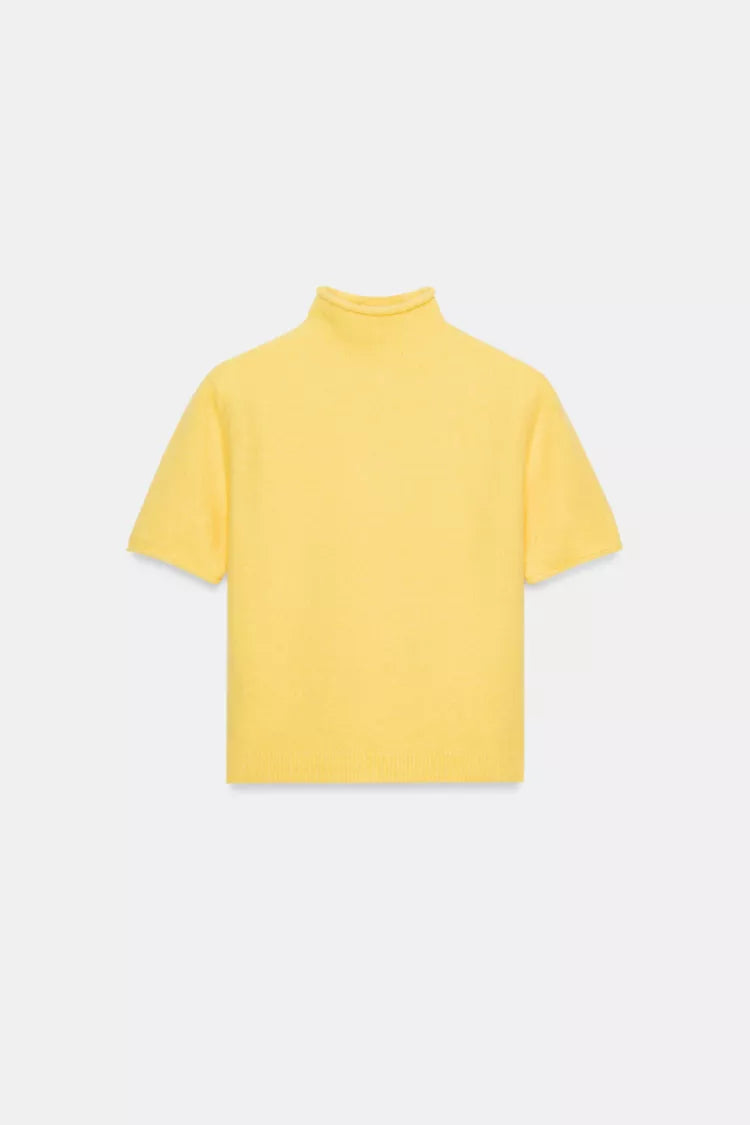 Pull En Maille Douce À Manches Courtes