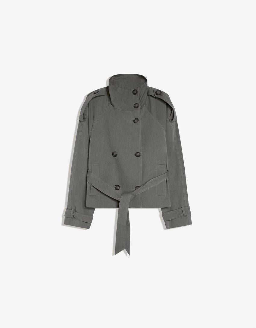 Trench-Coat Col Cheminée