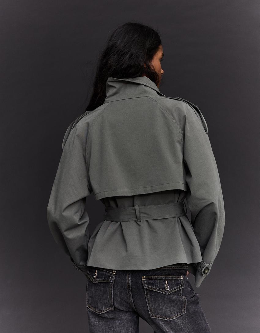 Trench-Coat Col Cheminée