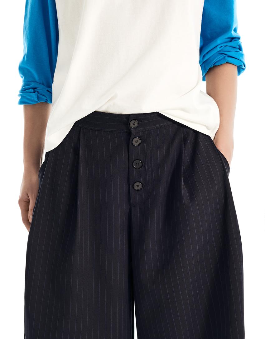 BERMUDA JUPE-CULOTTE RAYÉE