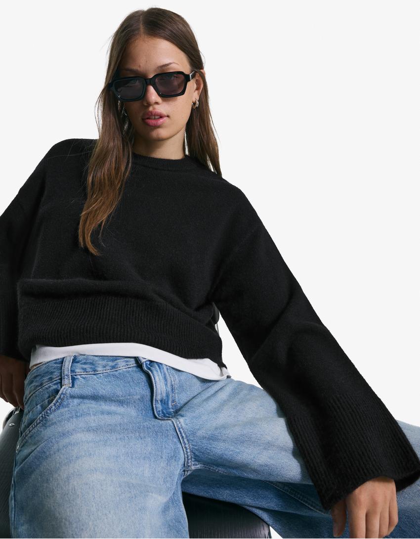 Pull Oversize À Ourlet Côtelé