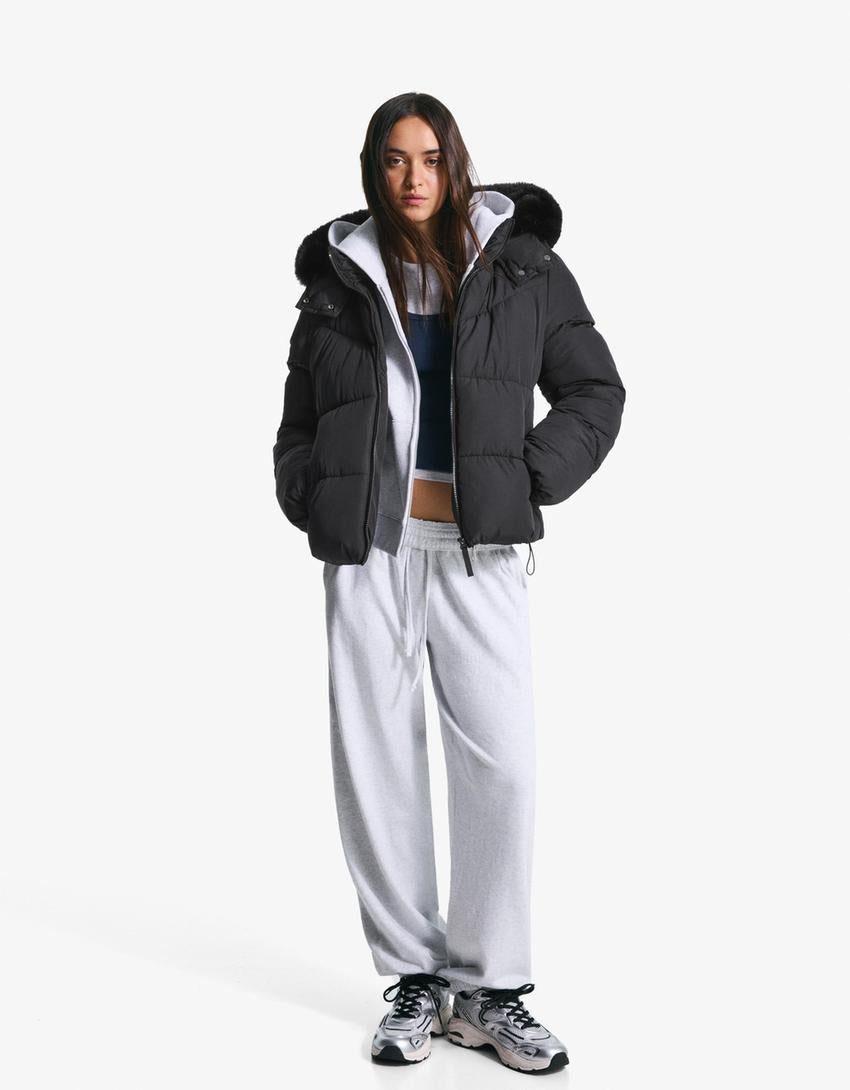 BLOUSON PUFFY DÉPERLANT CAPUCHE FOURRURE