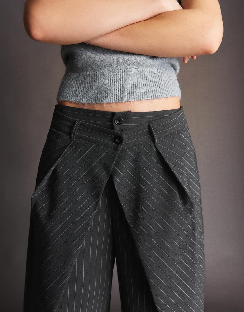 PANTALON BARREL À PLIS