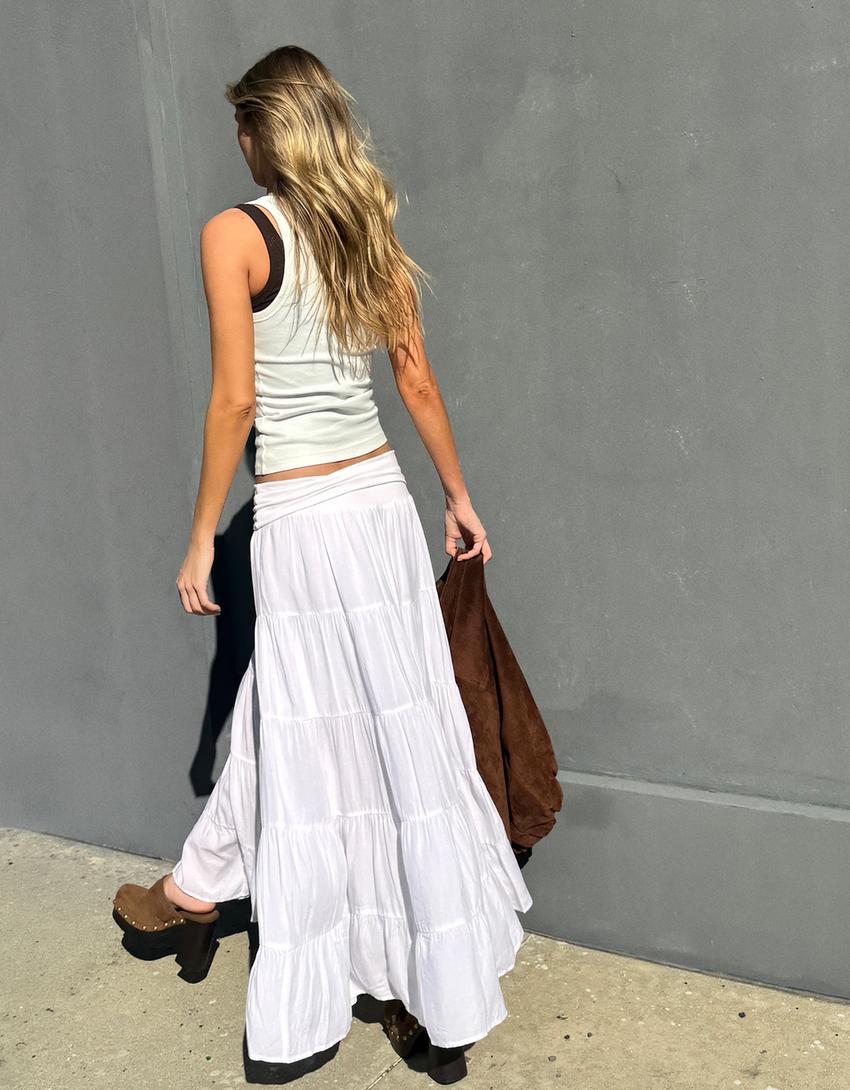 Jupe Midi Taille Repliée