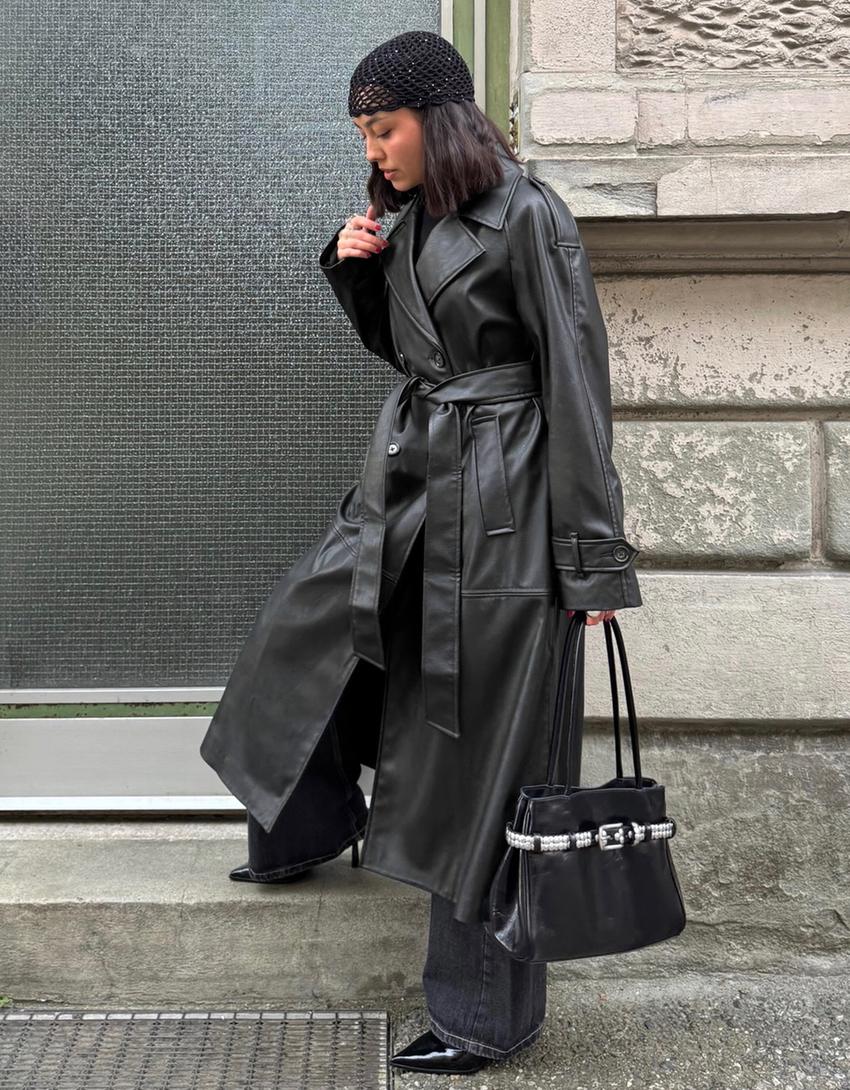 Trench-Coat En Similicuir