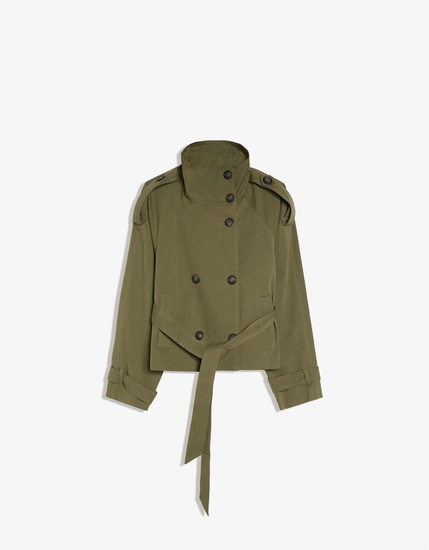 Trench-Coat Col Cheminée